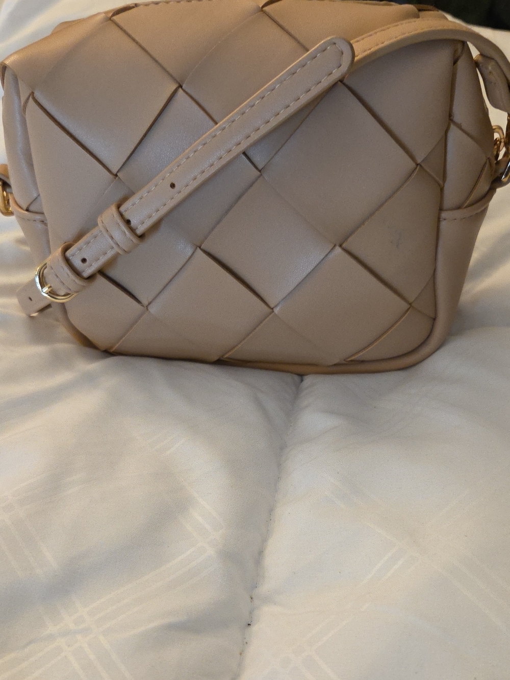 a new day Woven Crossbody Bag - Taupe
